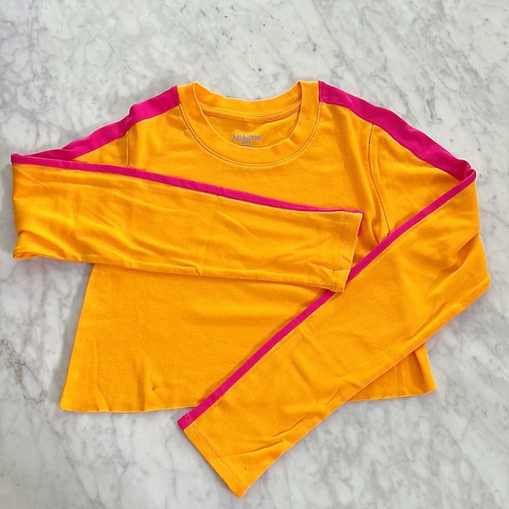All Access cropped top orange fuchsia